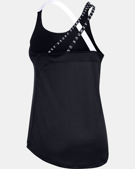 เสื้อกล้าม HeatGear® Armour Wordmark Double Strap สำหรับผู้หญิง in Black image number 5